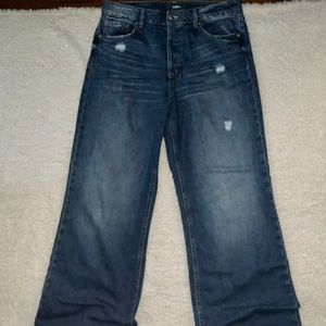 Aero High Rise Wide Leg Ripped Jeans